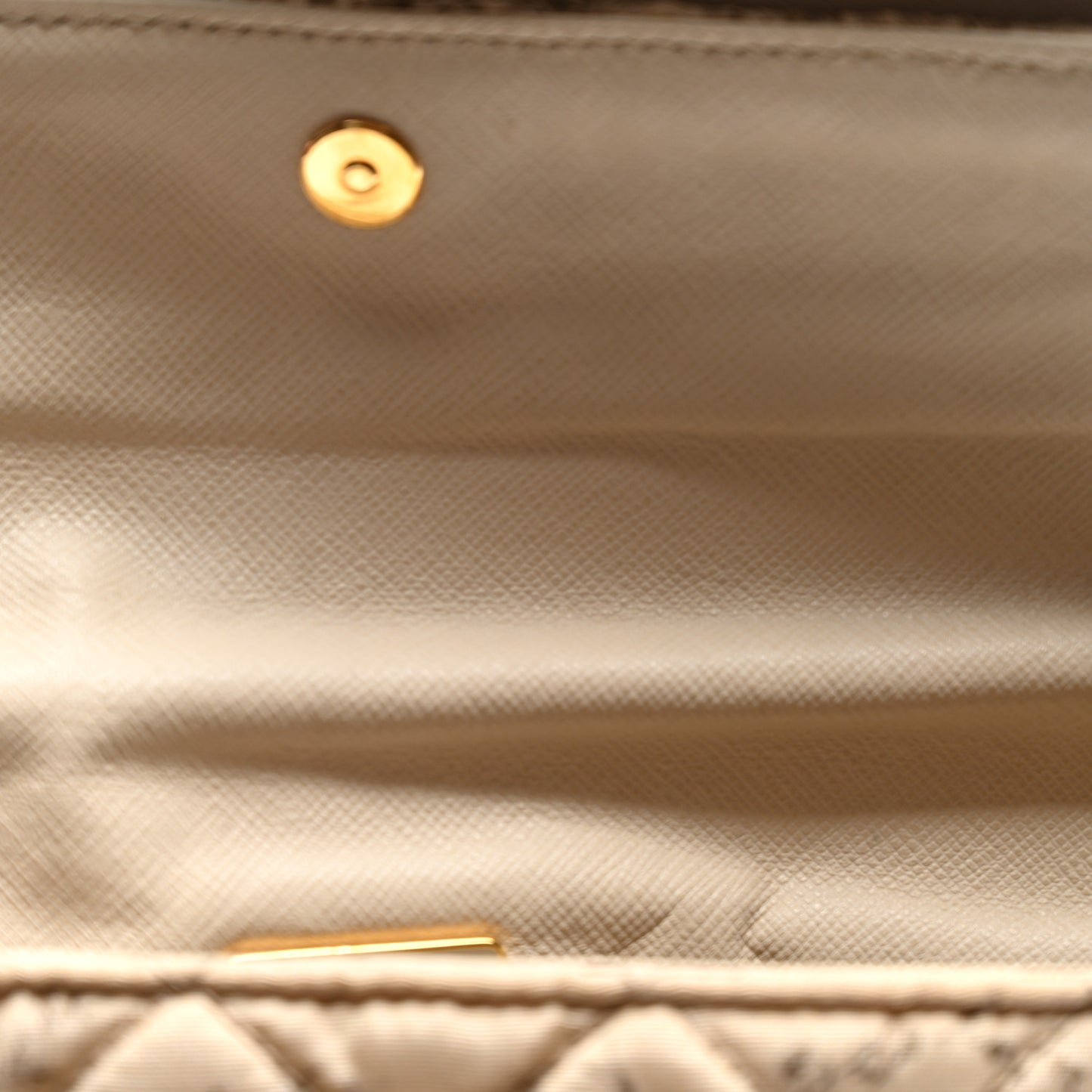 Tessuto Nylon Quilted Floral Flap Beige