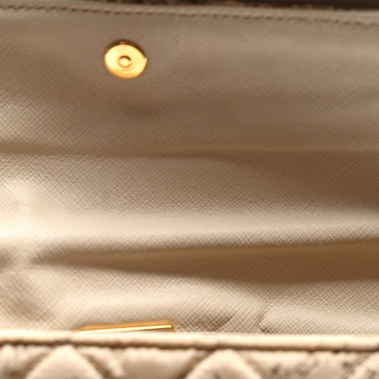 Prada Tessuto Nylon Quilted Floral Flap Beige 10 of 10