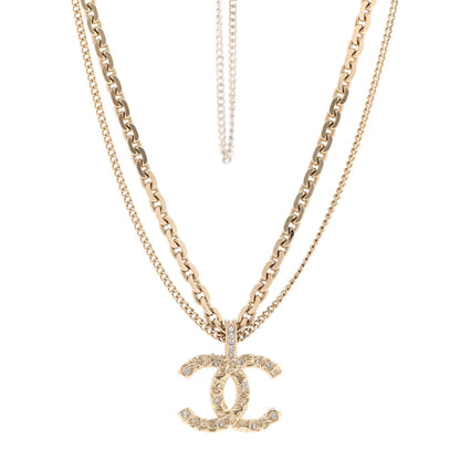 Chanel Crystal CC Multi Strand Chain Necklace Gold 1 of 6