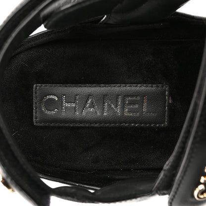 Chanel Shiny Calfskin Logo Platform Sandals 39 Black 7 of 10