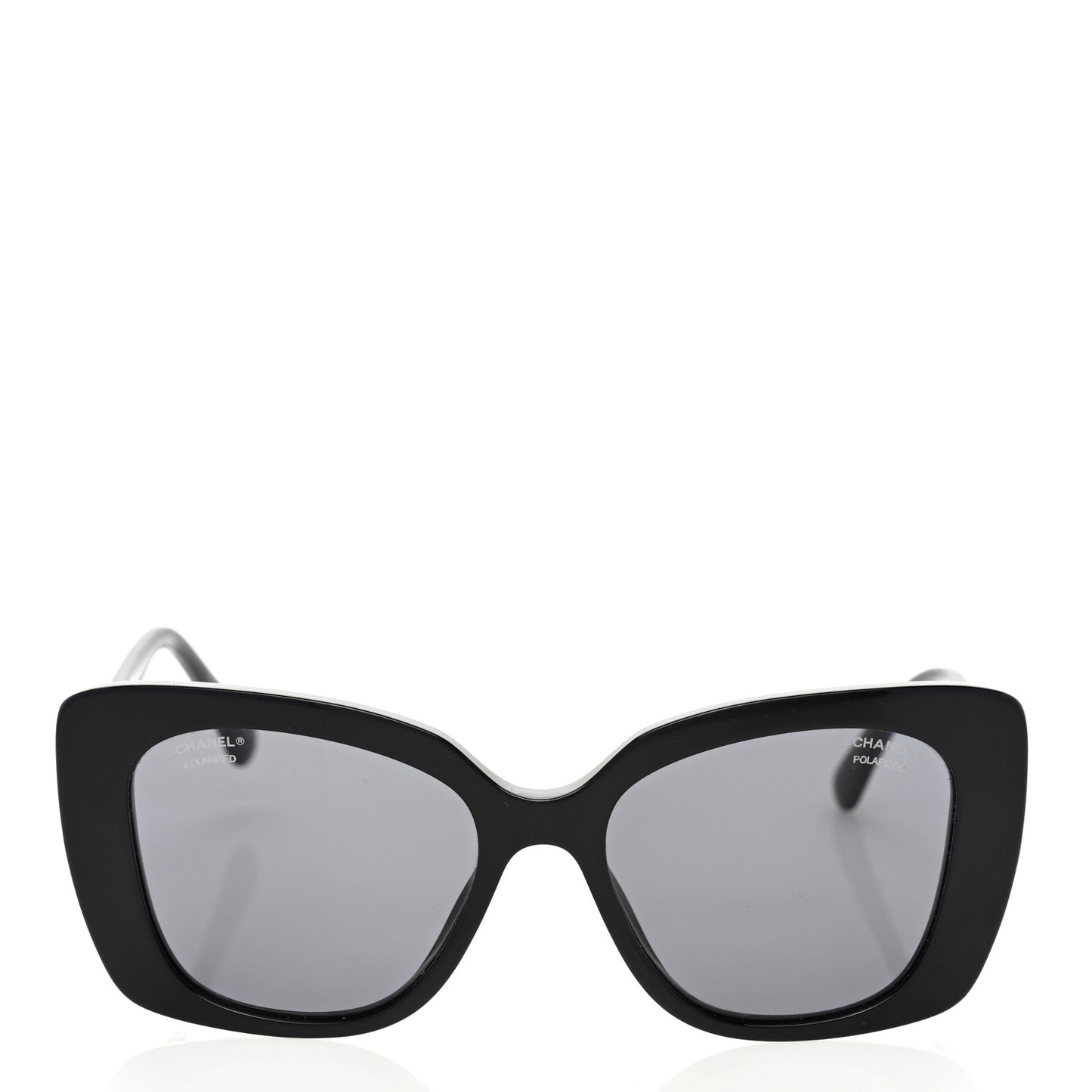 Acetate Strass Polarized Square Sunglasses 5422 Black