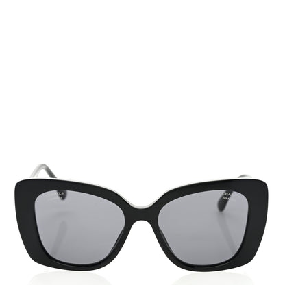 Chanel Acetate Strass Polarized Square Sunglasses 5422 Black 2 of 7