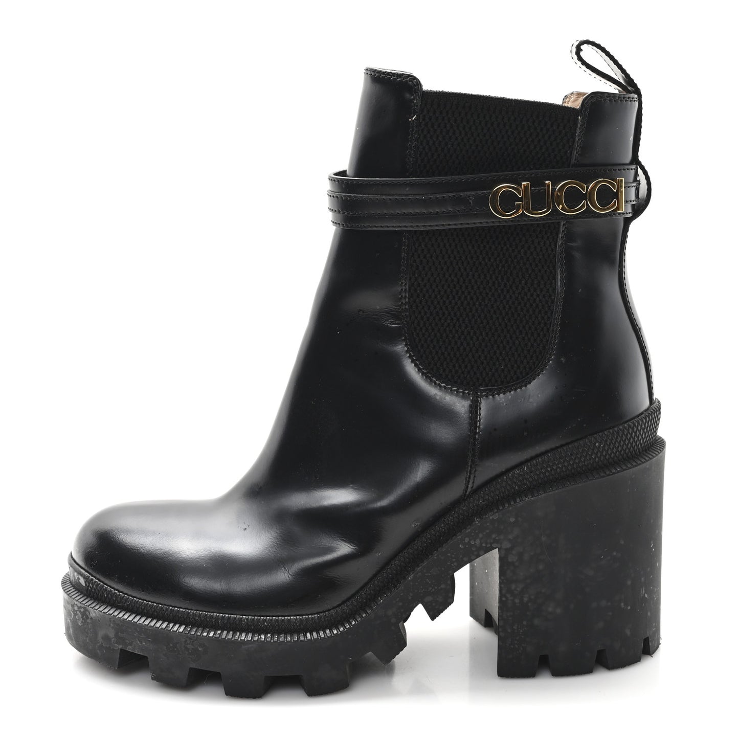 Magnum Calfskin Logo Ankle Boots 38.5 Black