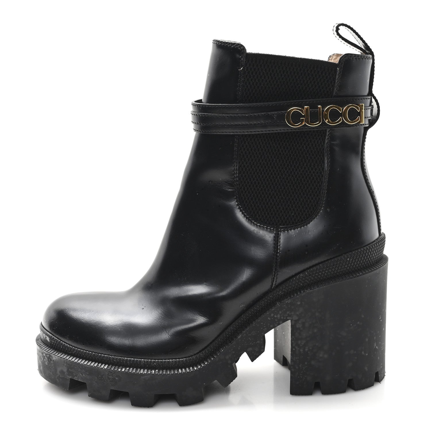 Gucci Magnum Calfskin Logo Ankle Boots 38.5 Black 1 of 10