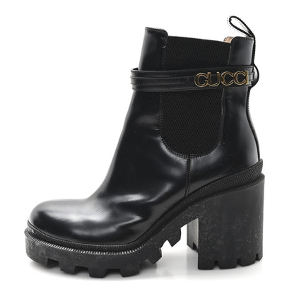 Gucci Magnum Calfskin Logo Ankle Boots 38.5 Black 1 of 10