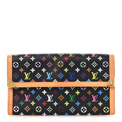Louis Vuitton Monogram Multicolor Porte Tresor International Wallet Black 1 of 7