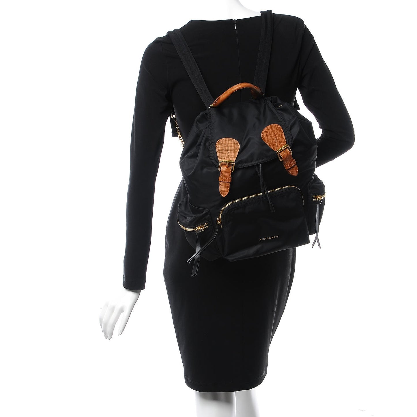 Nylon Medium Rucksack Backpack Black