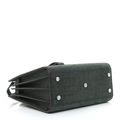 Saint Laurent Crocodile Embossed Nubuck Baby Sac De Jour Dark Anthracite 4 of 9
