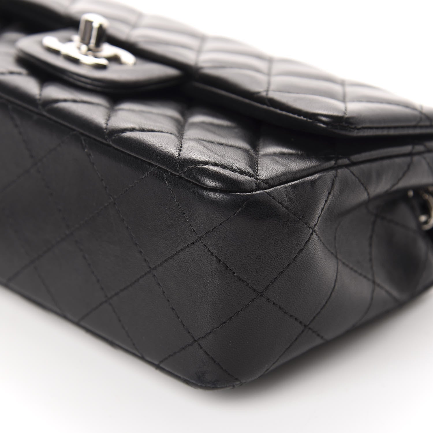 Chanel Lambskin Quilted Mini Rectangular Flap Black 7 of 11