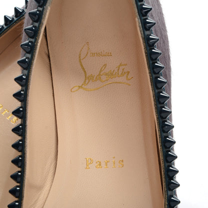 Christian Louboutin Pony Hair Malabar Spiked Flats 37.5 Grey Multi 7 of 11