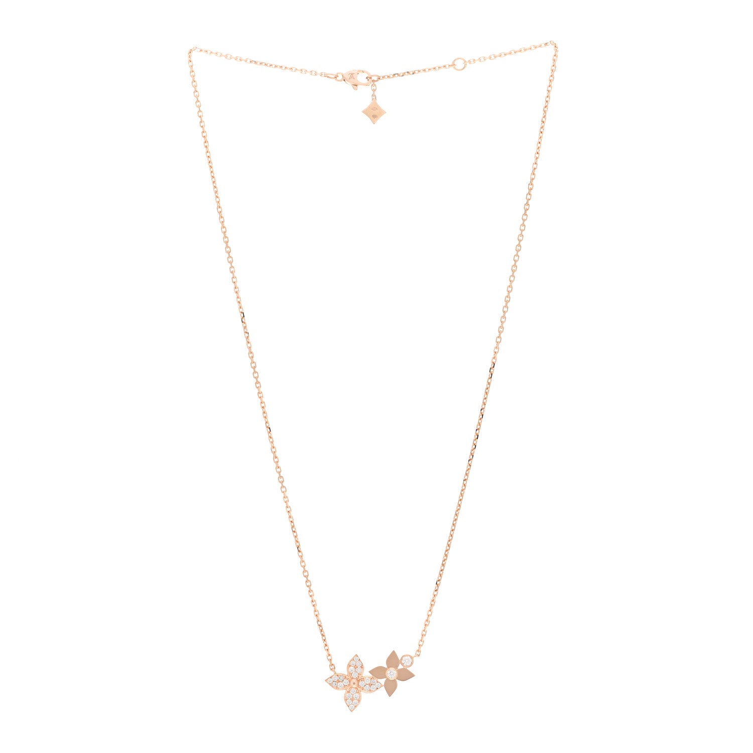Louis Vuitton 18K Pink Gold Diamond Star Blossom Necklace 3 of 5