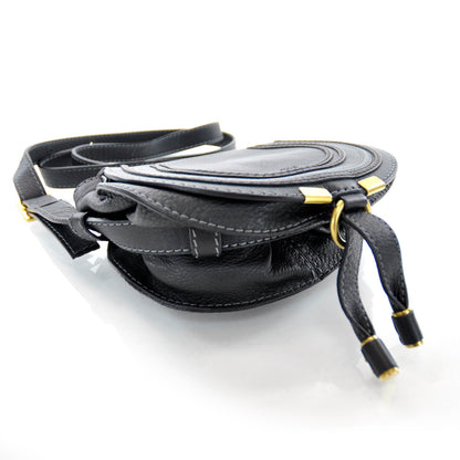 Chloe Leather Marcie Round Crossbody Bag Black 4 of 8