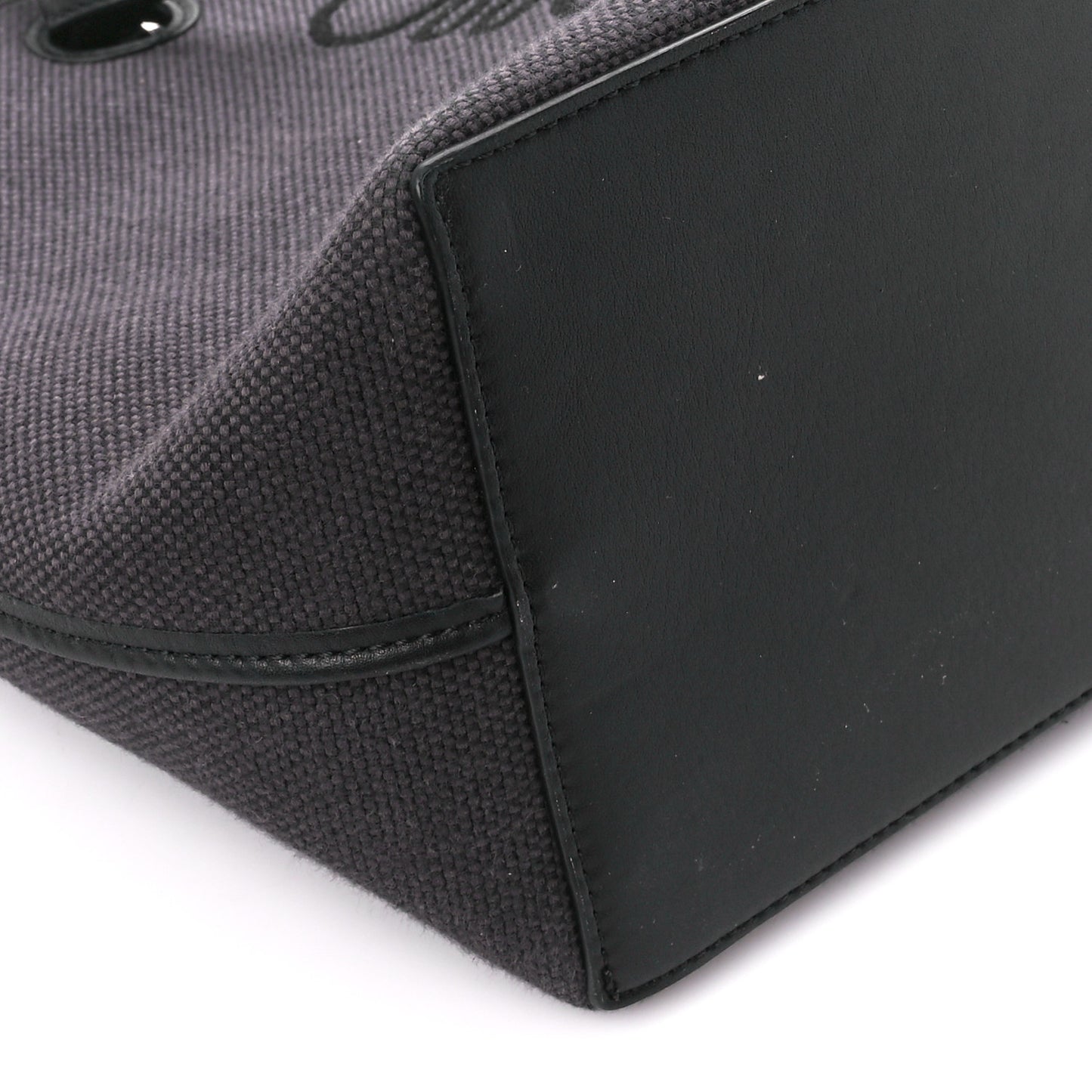 Canvas Calfskin Medium Anagram Tote Anthracite