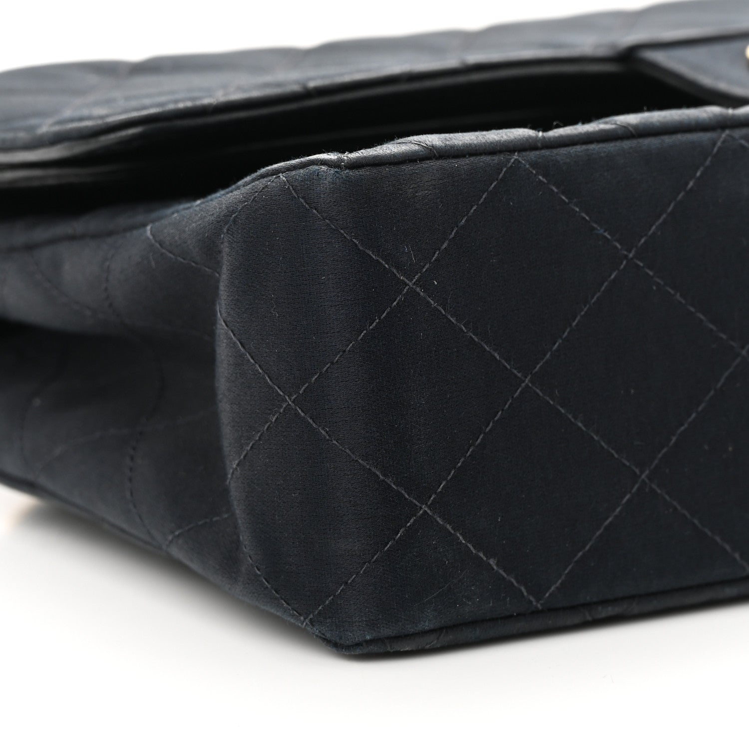 Chanel Satin Quilted Medium Double Flap Black 10 of 18