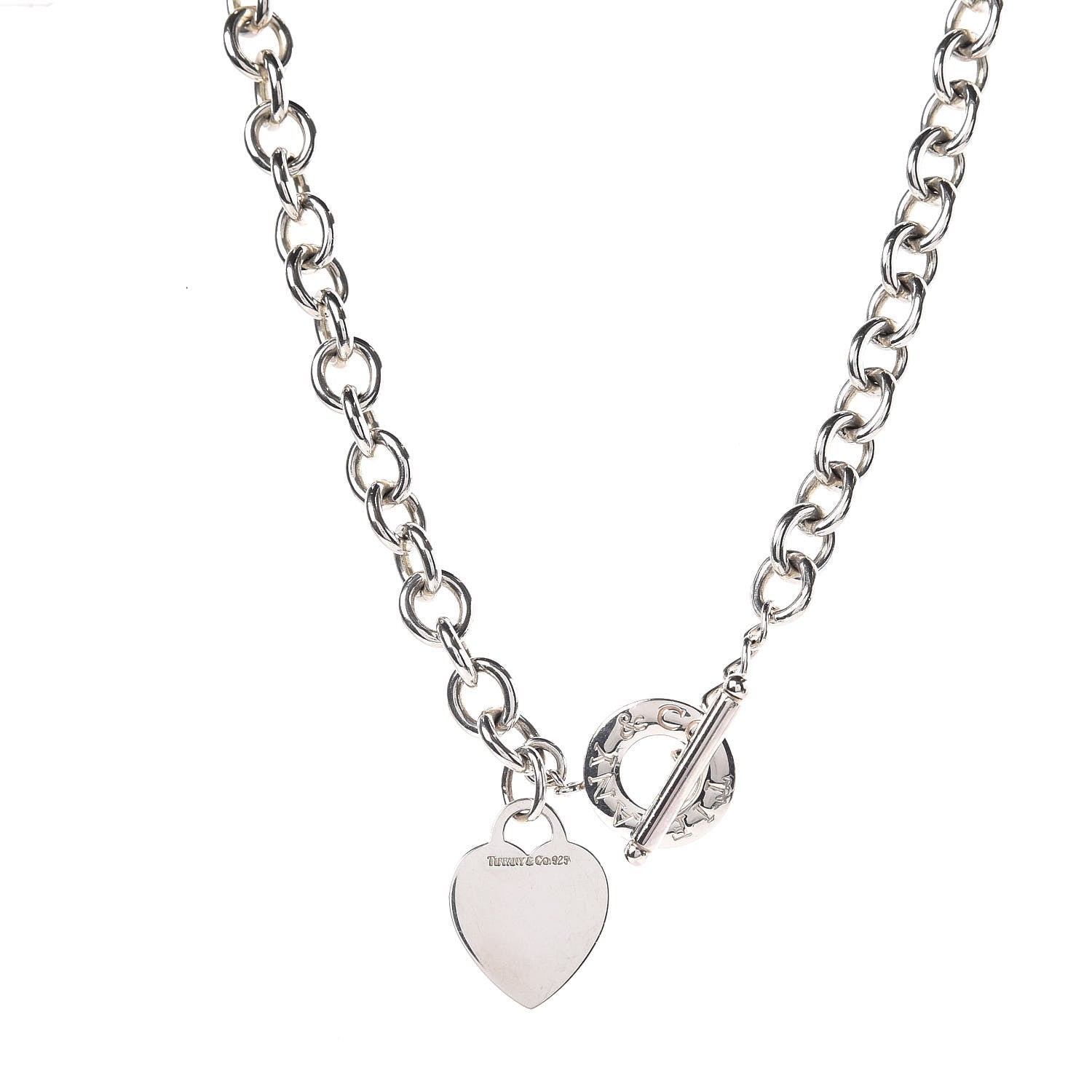 Tiffany Sterling Silver Heart Tag Toggle Necklace 1 of 6