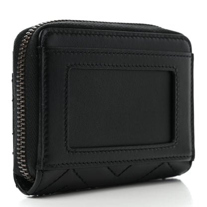 Gucci Calfskin Matelasse GG Marmont Zip Around Card Case Black 3 of 9