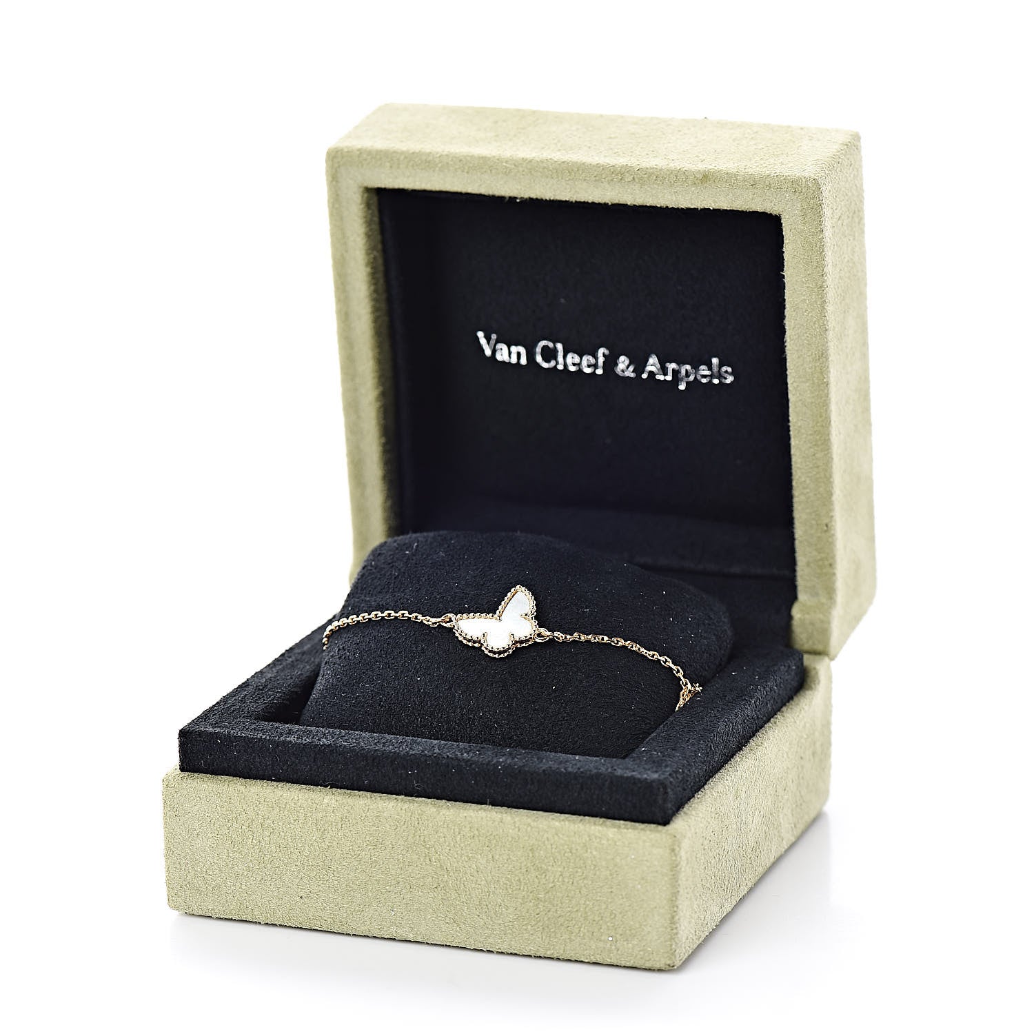 Van Cleef & Arpels 18K Yellow Gold Mother of Pearl Sweet Alhambra Butterfly Bracelet 5 of 5