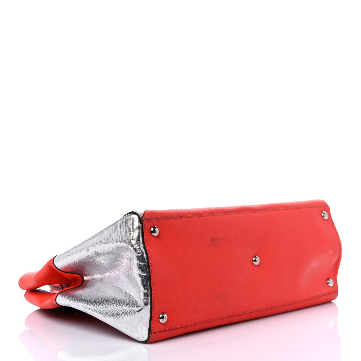 Fendi Vitello Elite Regular 2Jours Tote Papavero Silver 3 of 10