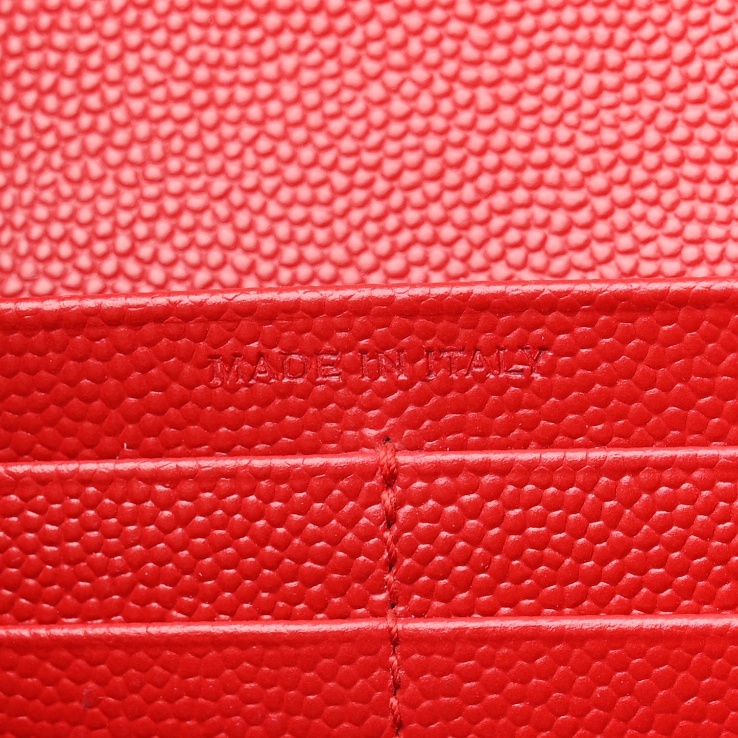 Grain De Poudre Matelasse Chevron Monogram Flap Wallet Red