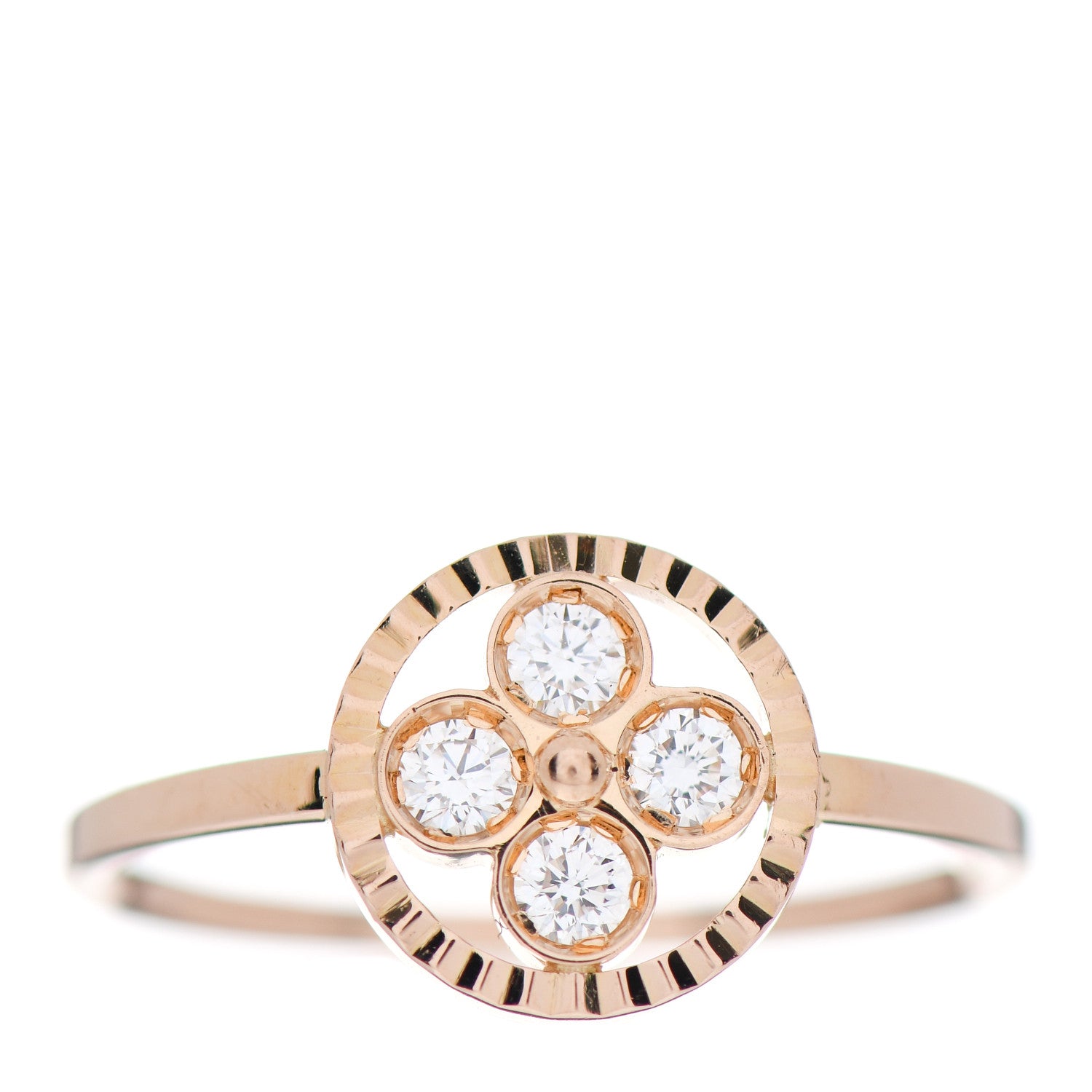 Louis Vuitton 18K Pink Gold Diamond Blossom BB Ring 53 6.25 1 of 5