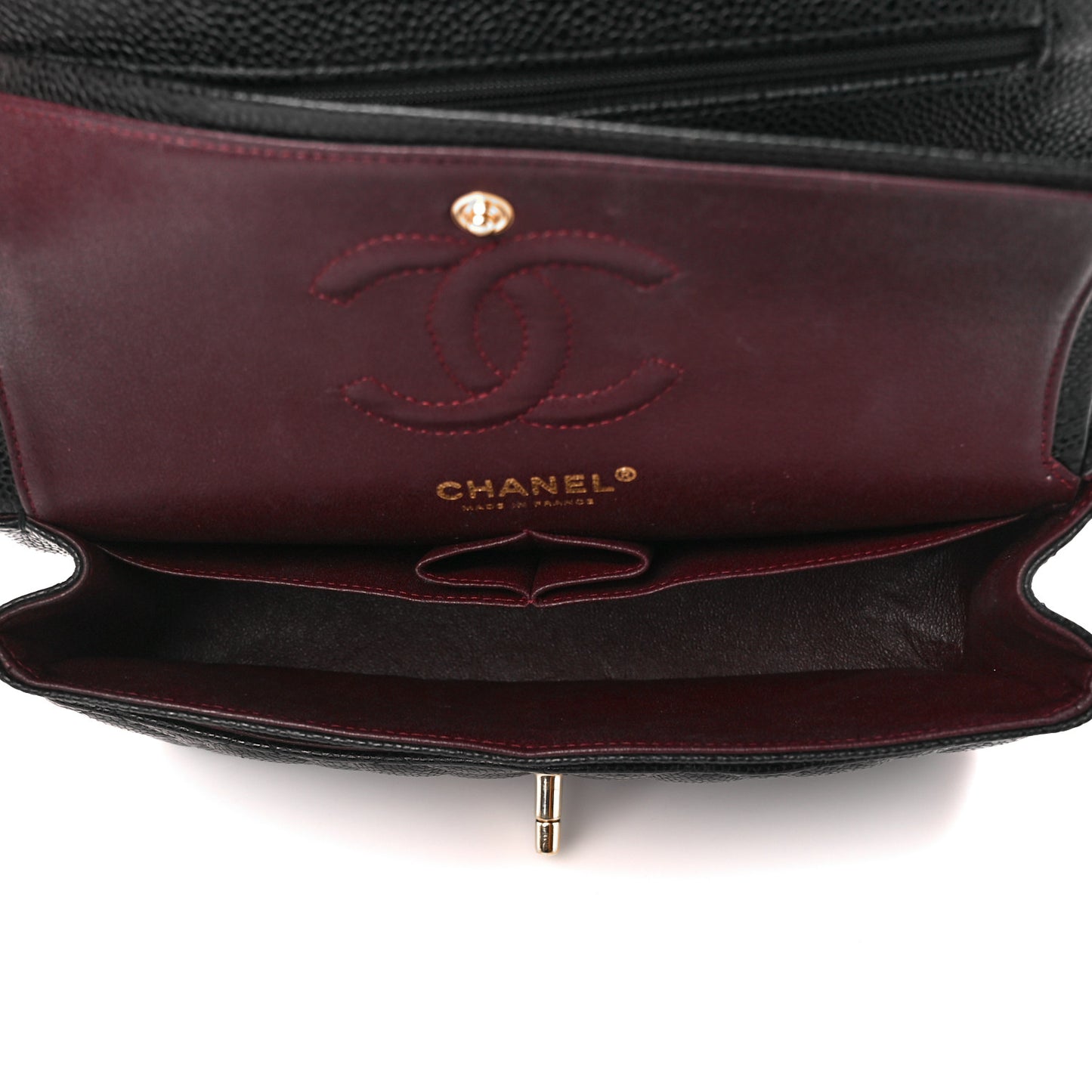 Caviar Quilted Small Double Flap Black