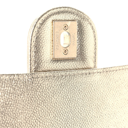 Chanel Metallic Caviar Quilted Medium CC Slide Flap Light Gold 6 of 11
