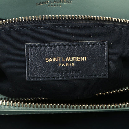 Saint Laurent Suede Y Quilted Monogram Medium Loulou Chain Satchel Deep Green 7 of 11