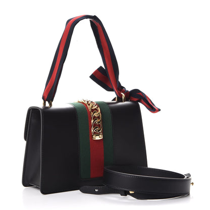 Gucci Calfskin Small Sylvie Shoulder Bag Black 4 of 9