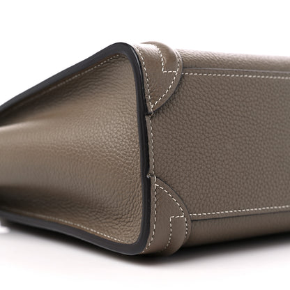 Celine Drummed Calfskin Nano Luggage Souris 8 of 9