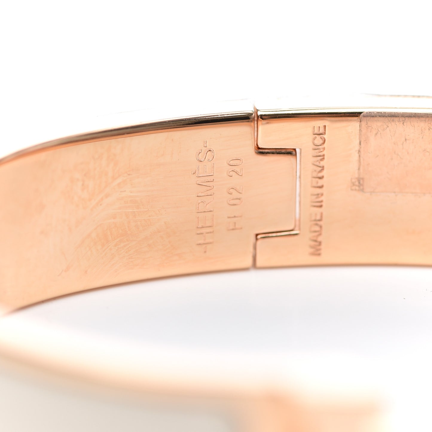 Enamel Narrow Clic Clac H Bracelet PM Pannacotta