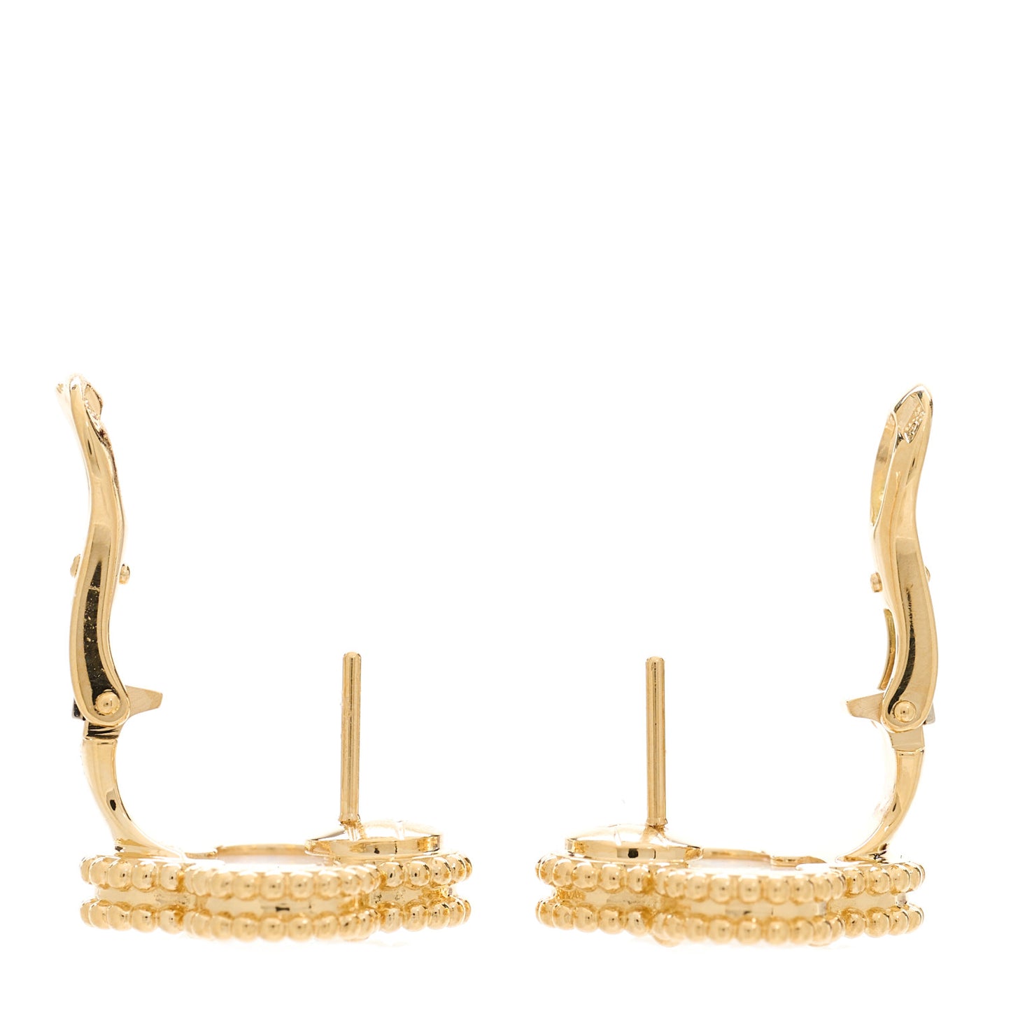 18K Yellow Gold Mother of Pearl Vintage Alhambra Earrings