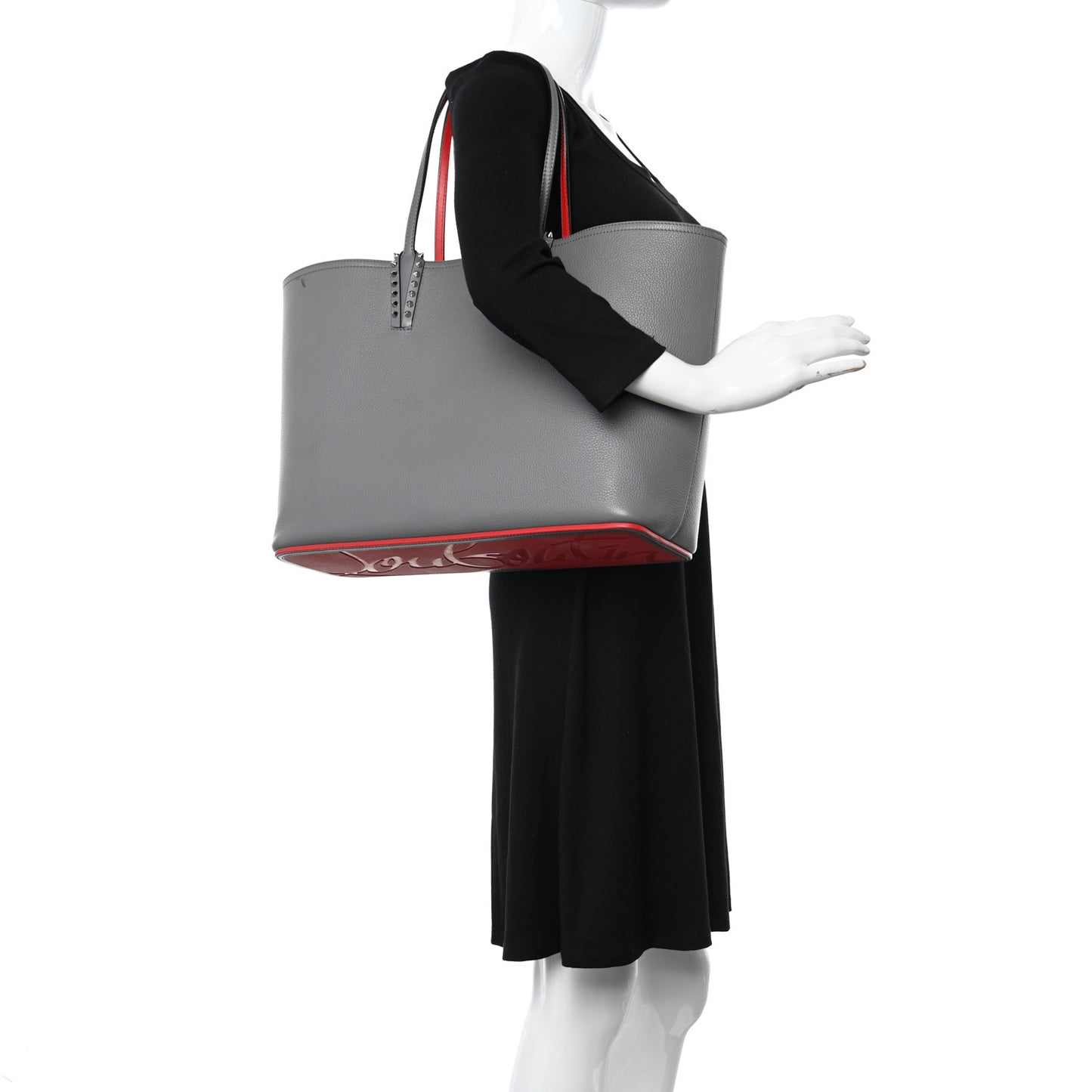 Calfskin Spikes East West Cabata Tote Kraft Red