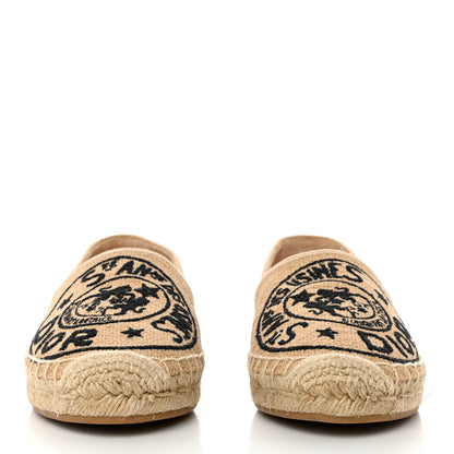 Christian Dior Canvas Embroidered Granville Union Motif Espadrille 36.5 Beige 2 of 8