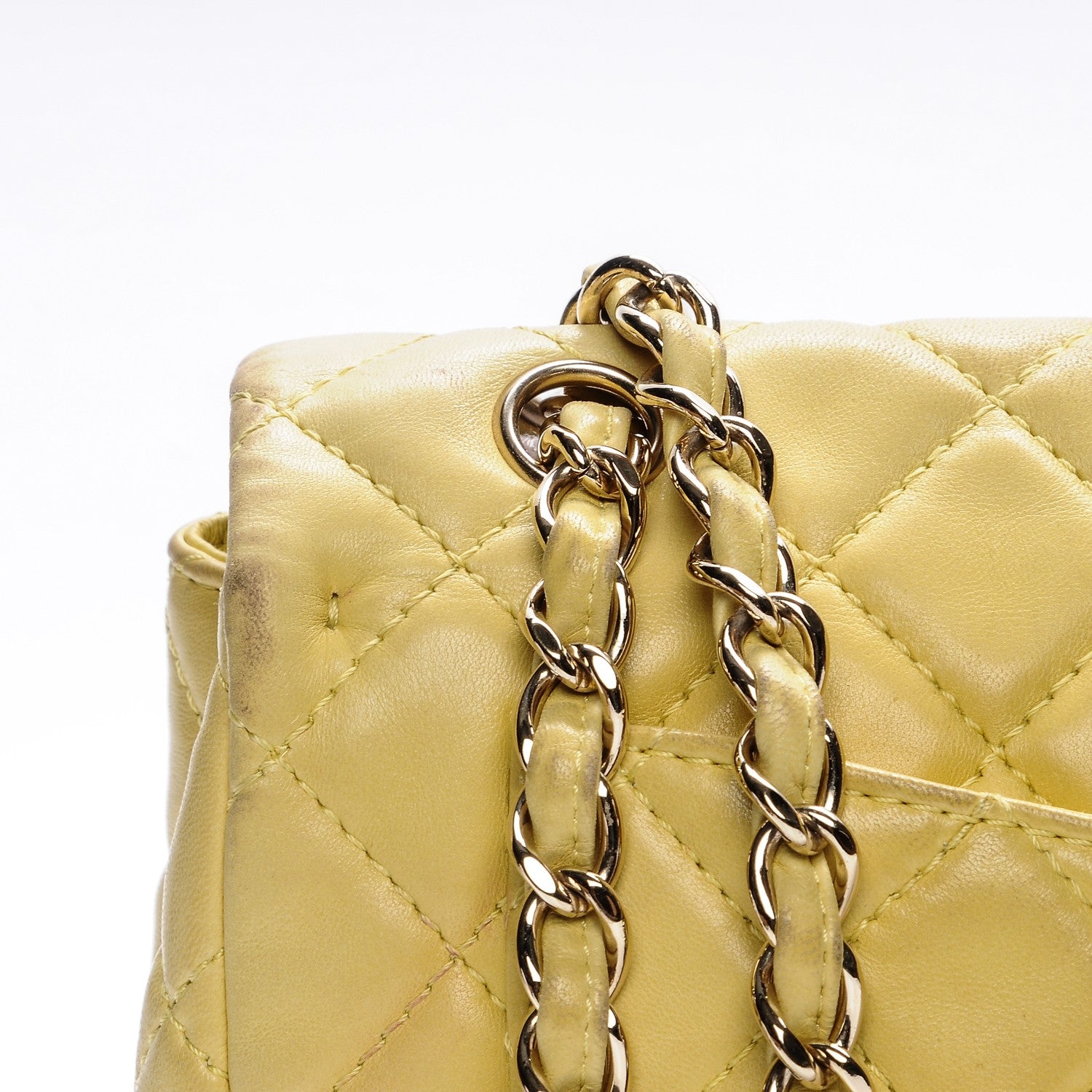 Chanel Lambskin Quilted Maxi Single Flap Yellow 14 of 20