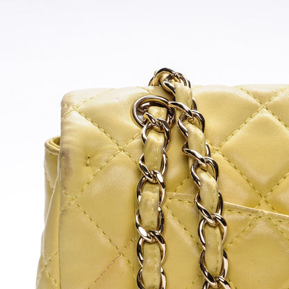 Chanel Lambskin Quilted Maxi Single Flap Yellow 14 of 20