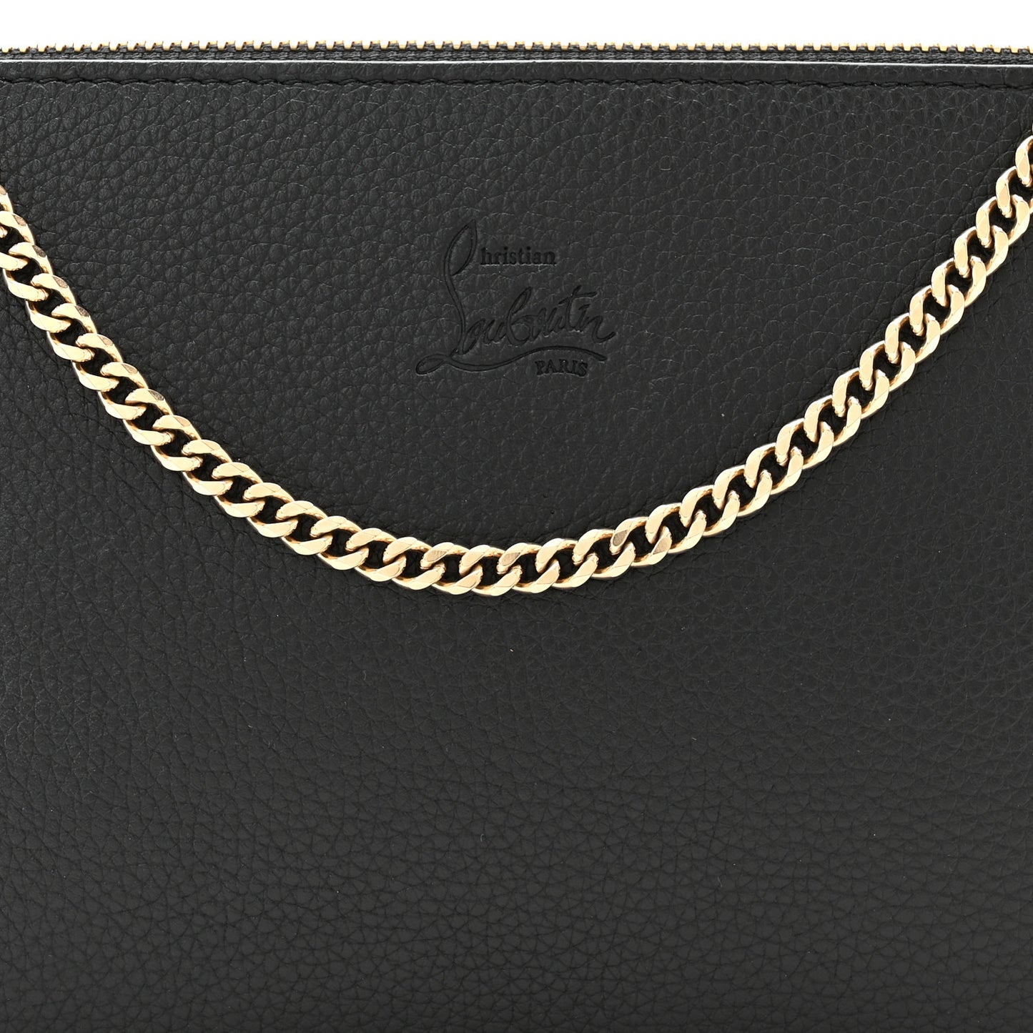 Calfskin Loubila Chain Clutch Black