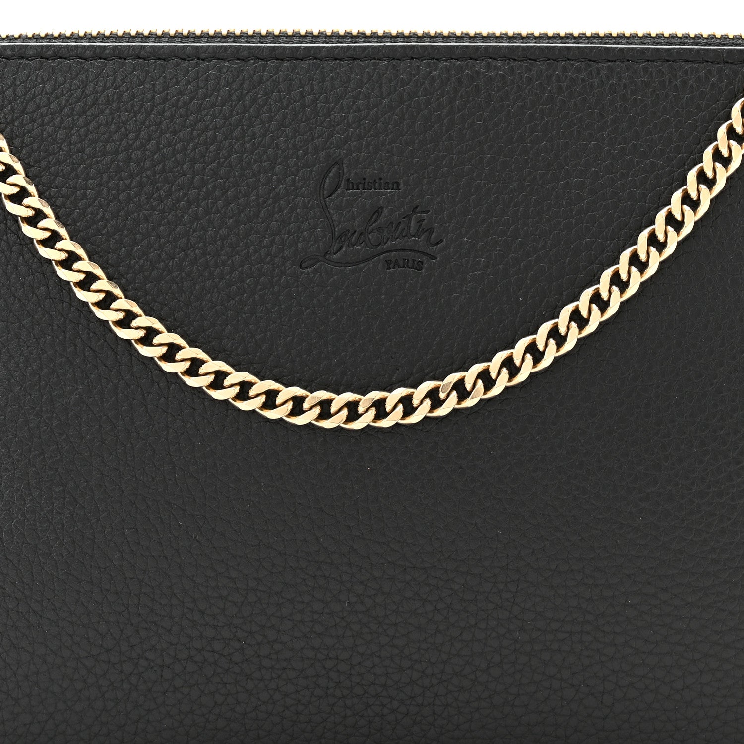 Christian Louboutin Calfskin Loubila Chain Clutch Black 7 of 9