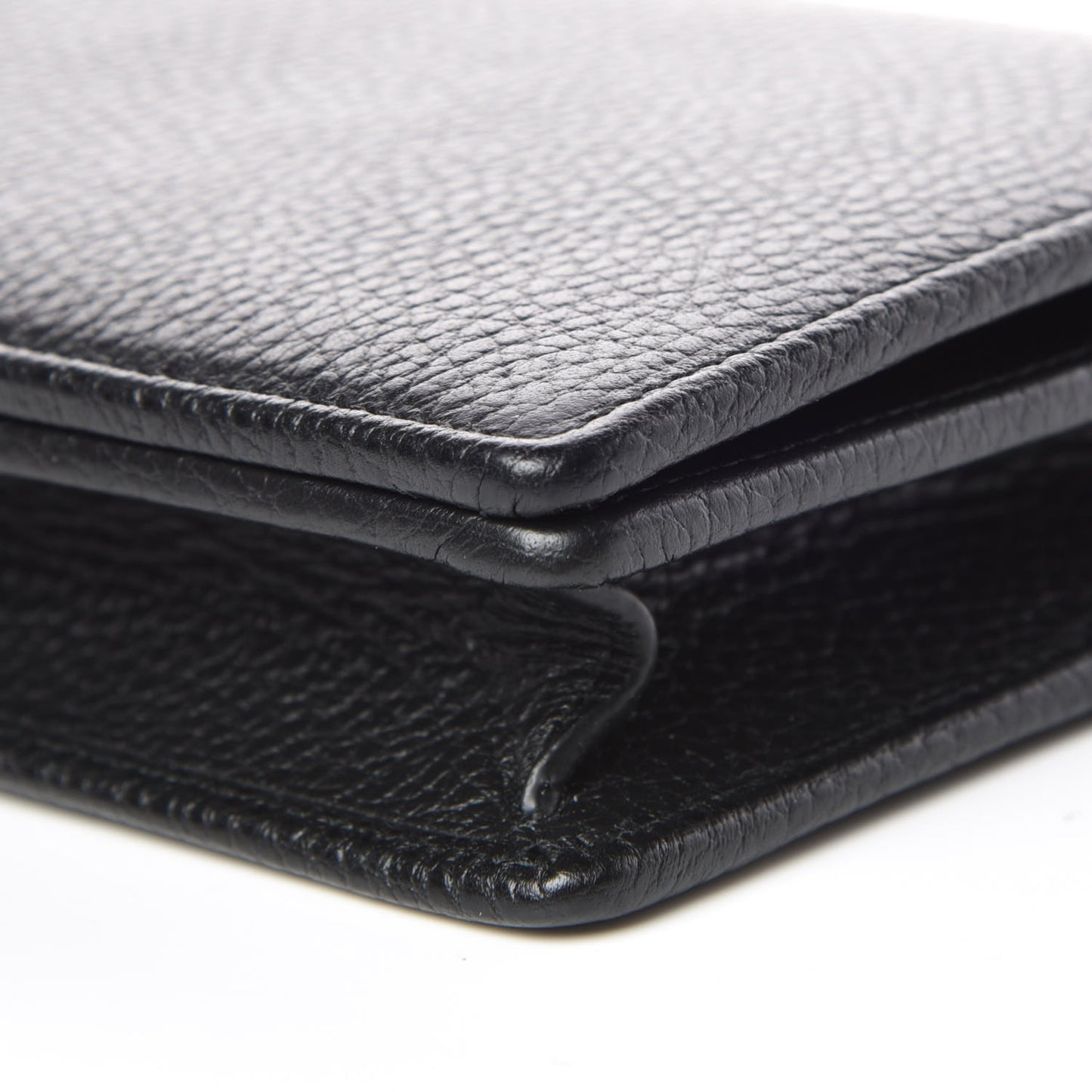 Calfskin Mini GG Marmont Chain Wallet Black