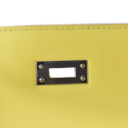 Hermes Swift Kelly Pochette Clutch Lime 14 of 19