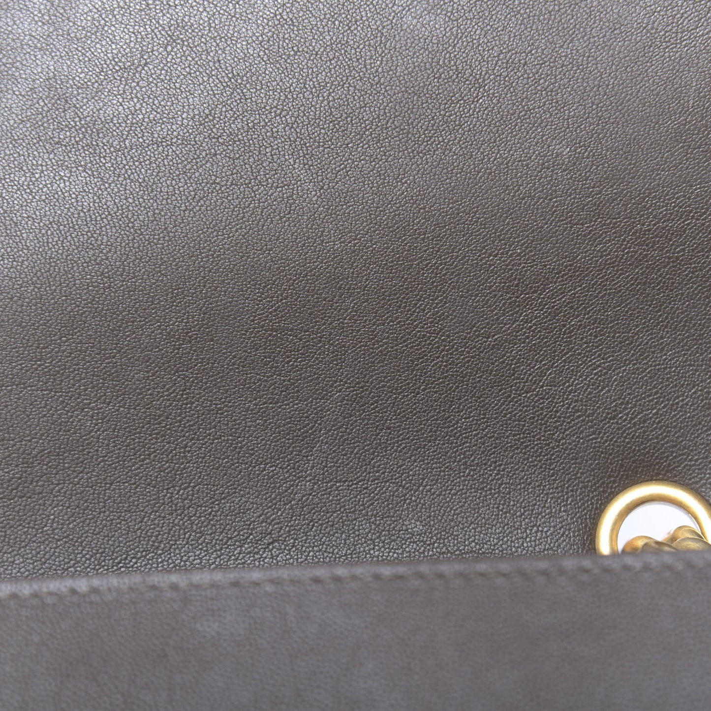 Sheepskin Stitched Chain Flap Bag Brown