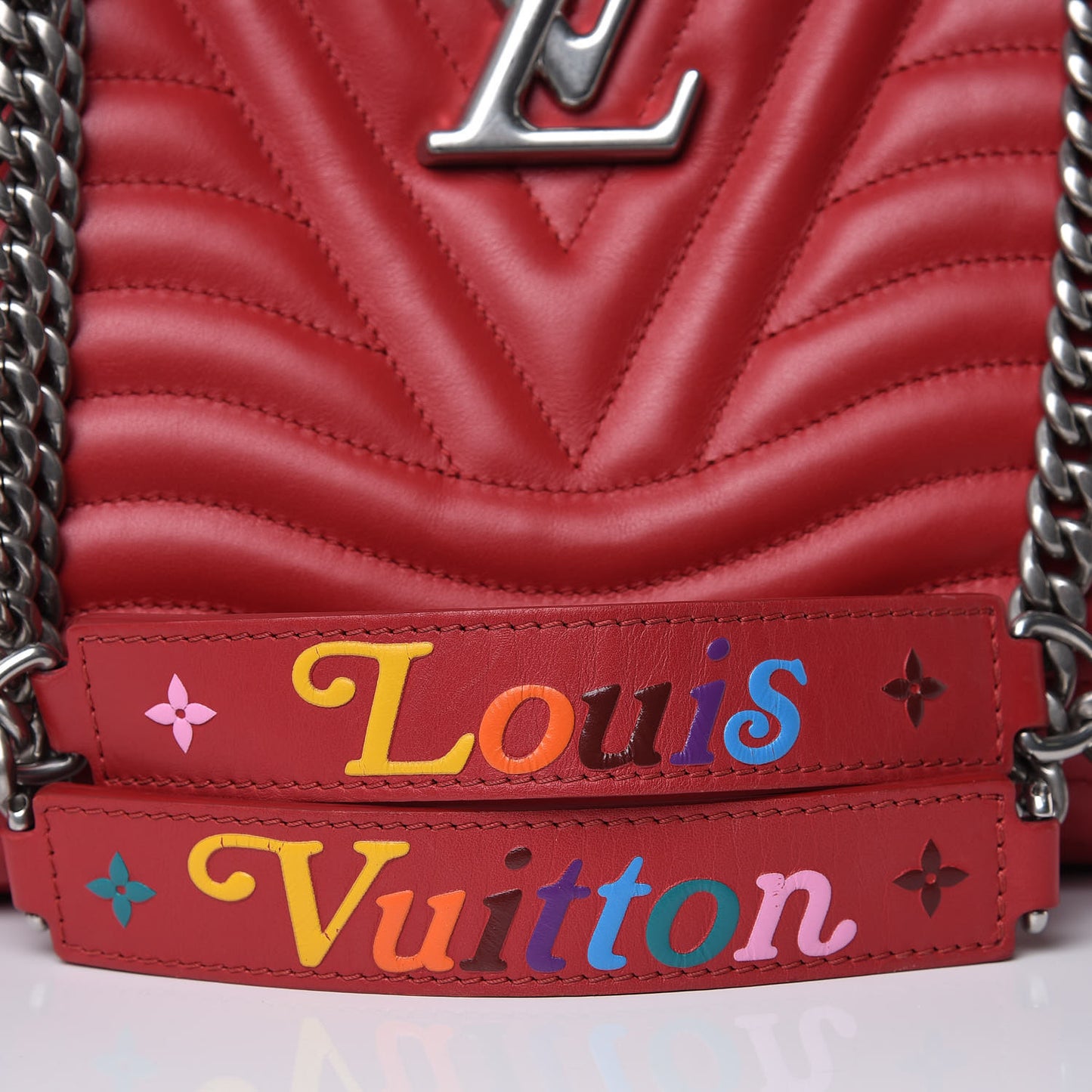 Calfskin New Wave Chain Tote Ecarlate