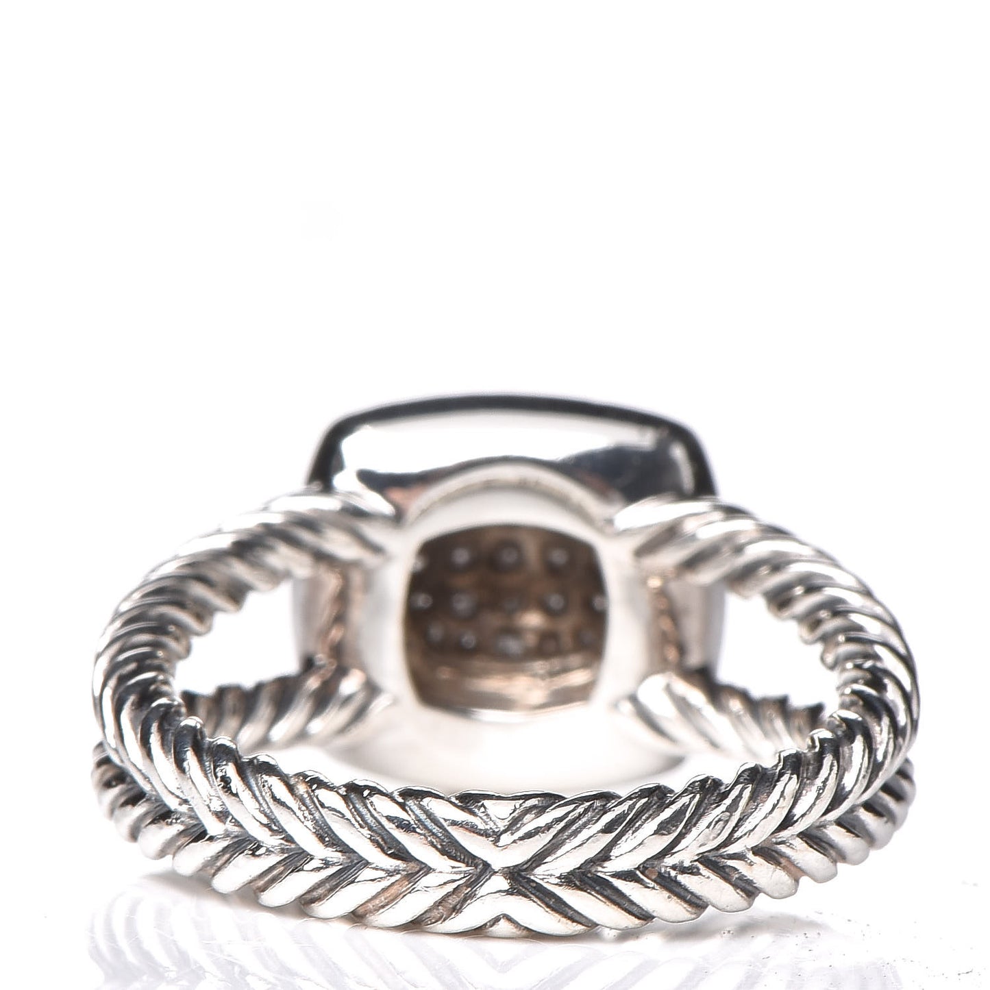 Sterling Silver Diamond 7mm Petite Albion Pave Ring 52 6