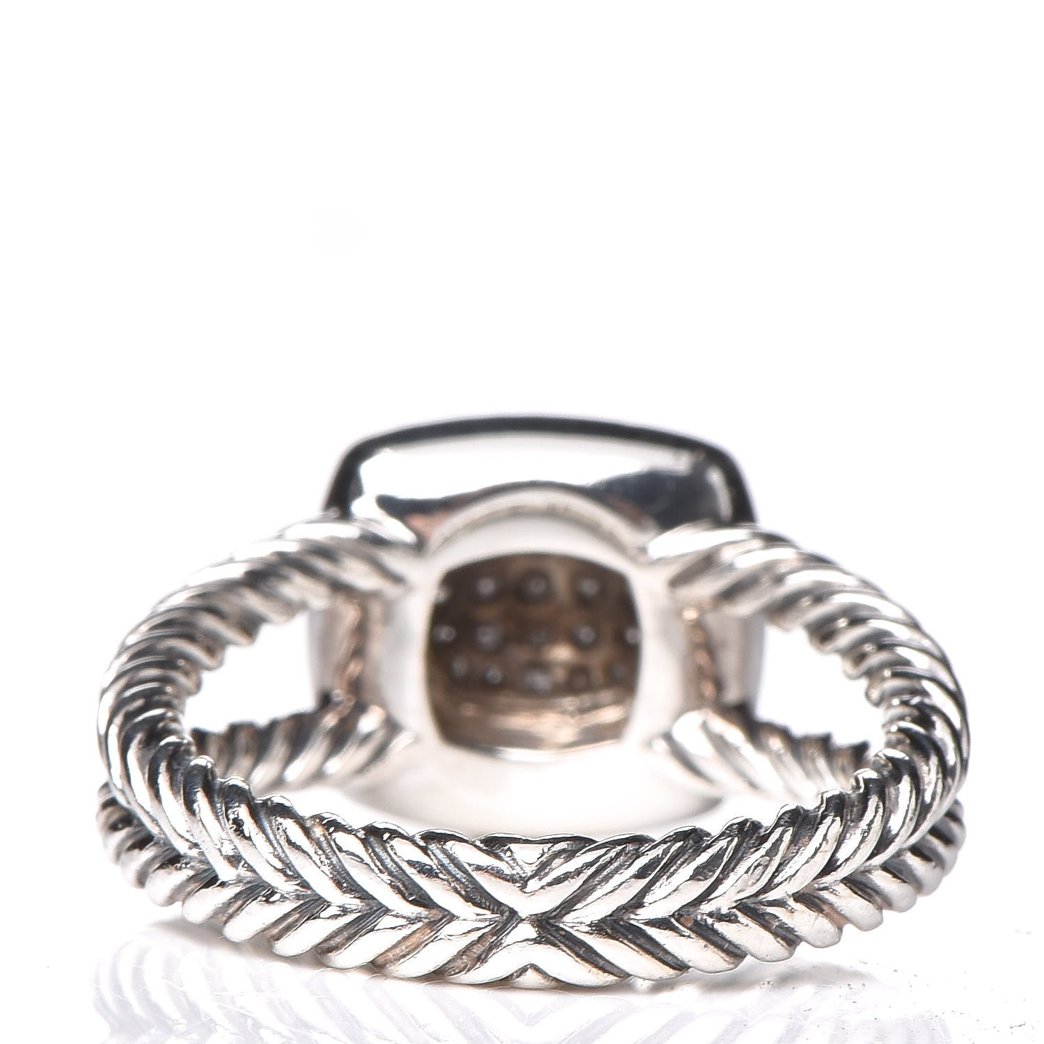 David Yurman Sterling Silver Diamond 7mm Petite Albion Pave Ring 52 6 4 of 5