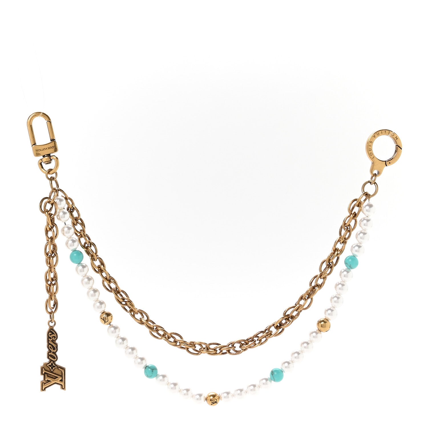 Louis Vuitton Chain Belt Pearls Bag Charm Gold 1 of 4