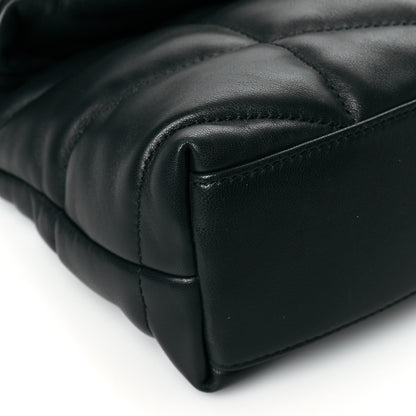 Saint Laurent Lambskin Quilted Toy Loulou Puffer Monogram Chain Satchel Deep Green 9 of 11