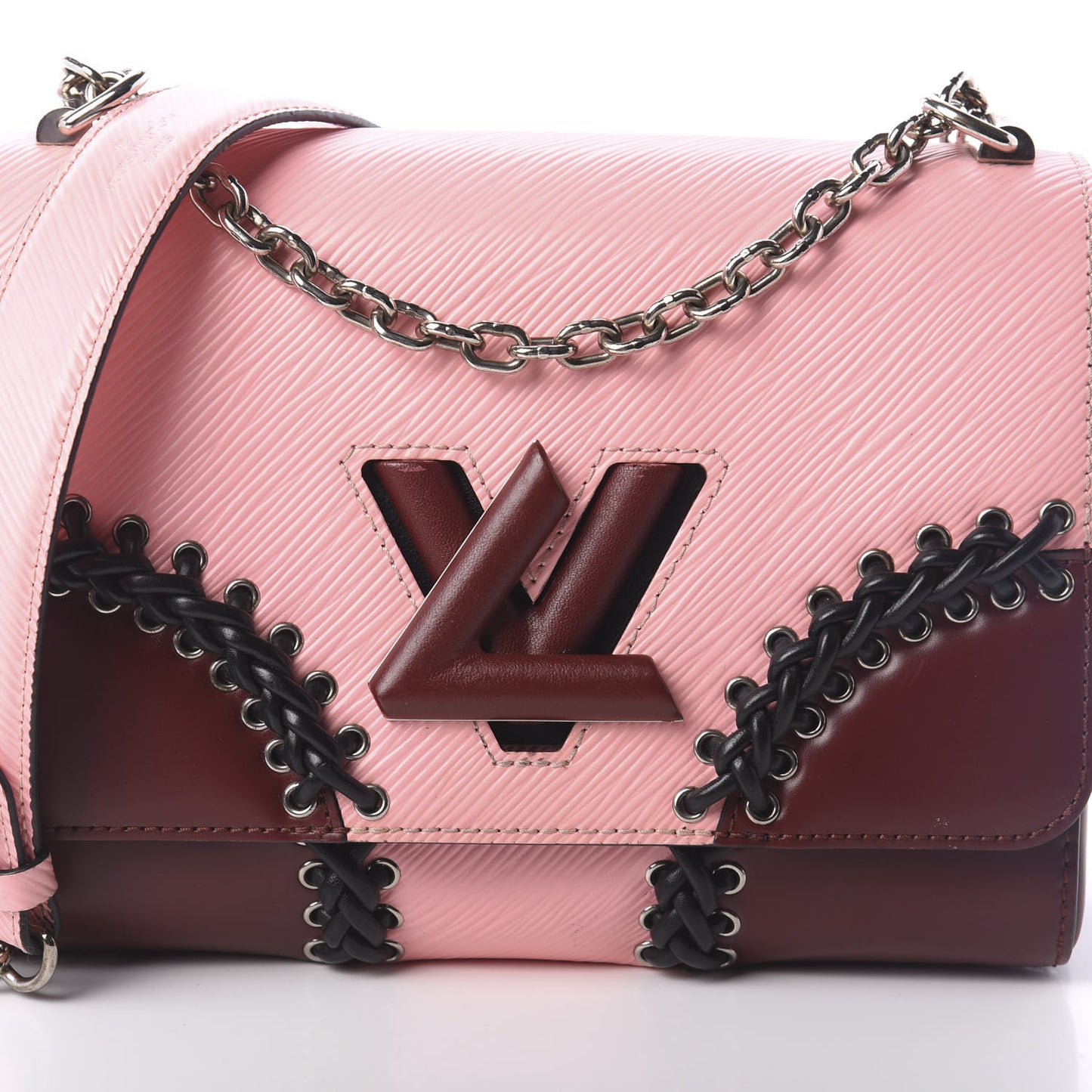 Epi Braided Twist Shoulder Bag MM Rose Ballerine