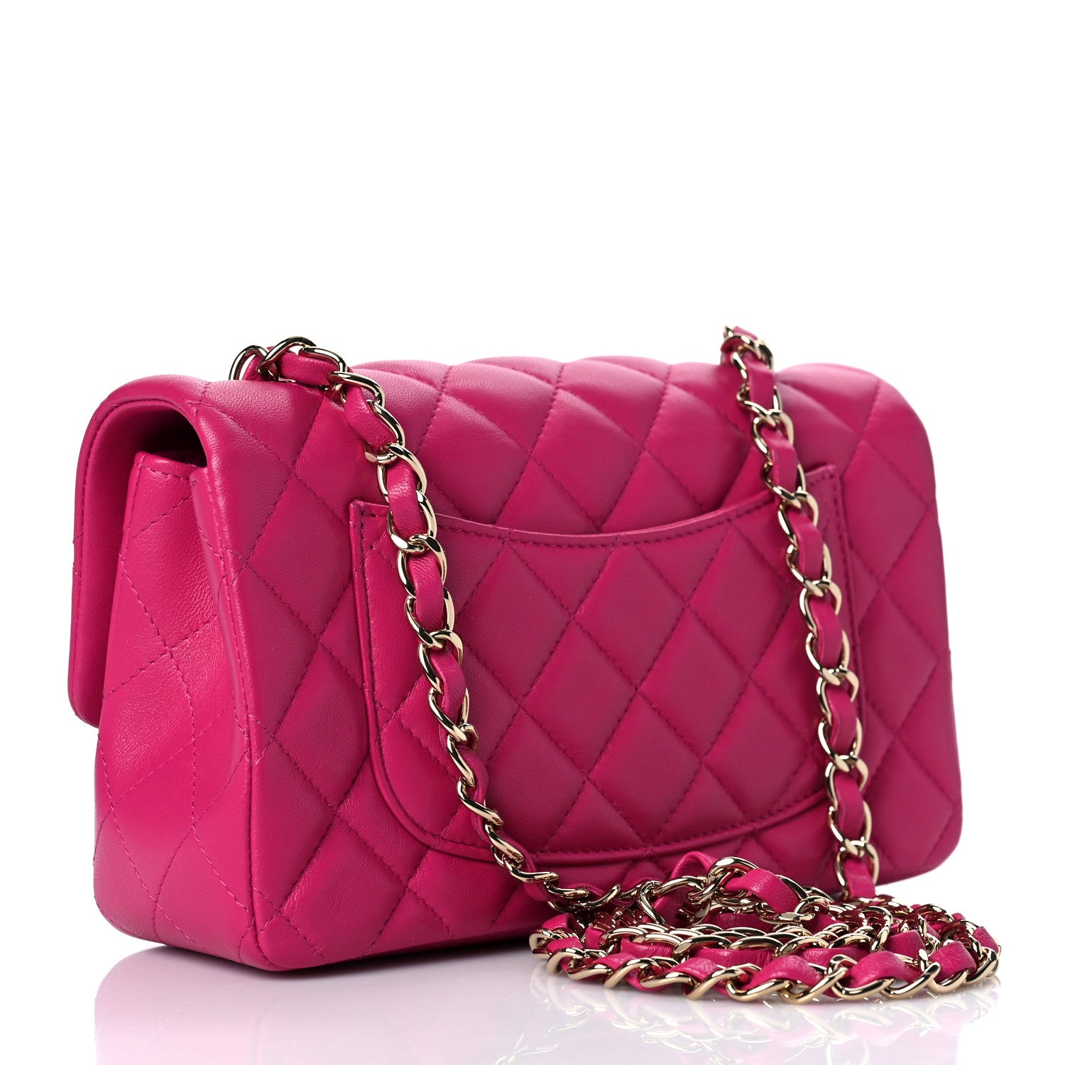 Chanel Lambskin Quilted Mini Rectangular Flap Pink 3 of 9