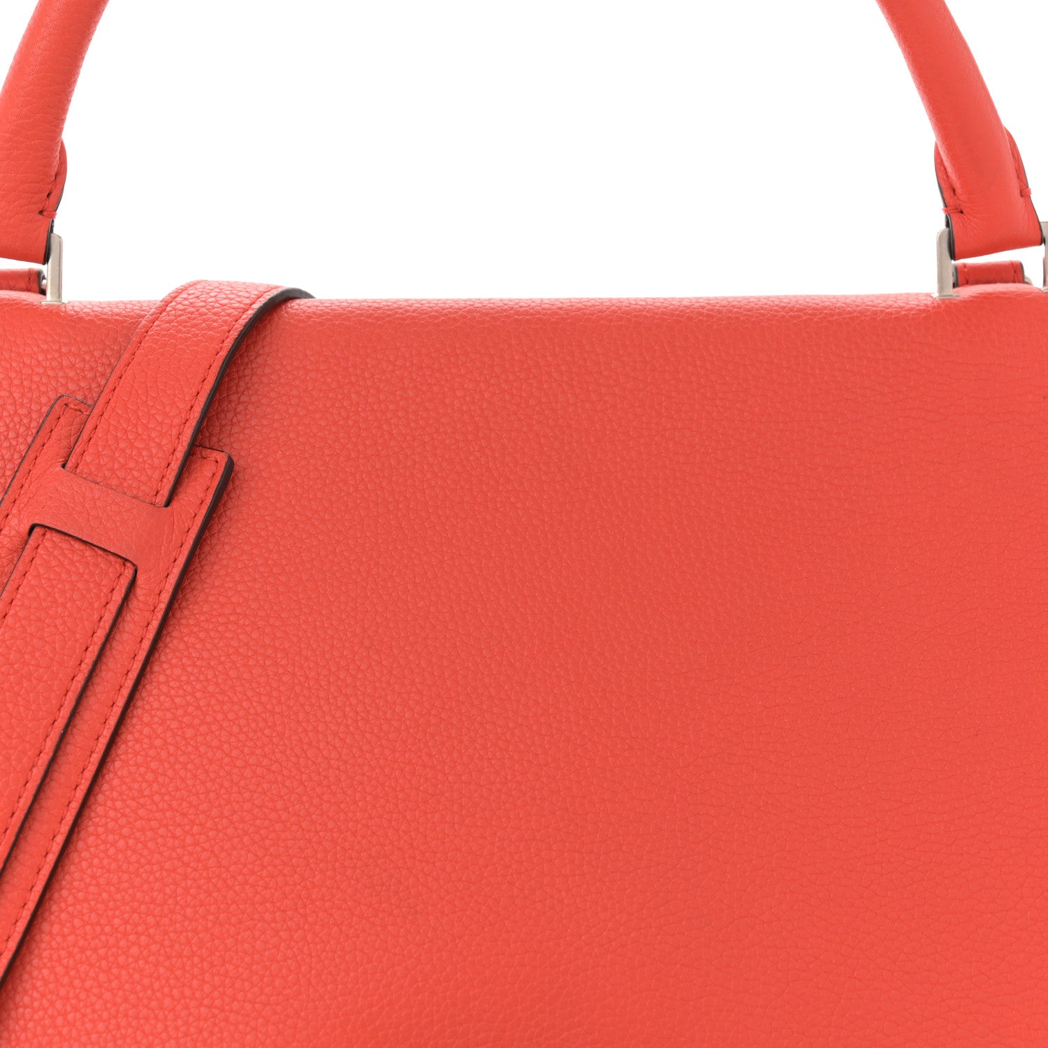 Celine Drummed Calfskin Suede Medium Trapeze Vermillion 8 of 14
