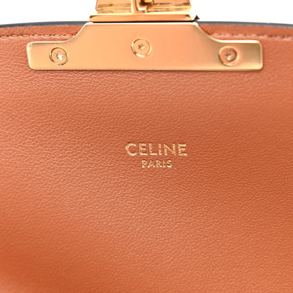 Celine Triomphe Canvas Calfskin Medium Triomphe Bag Tan 6 of 9