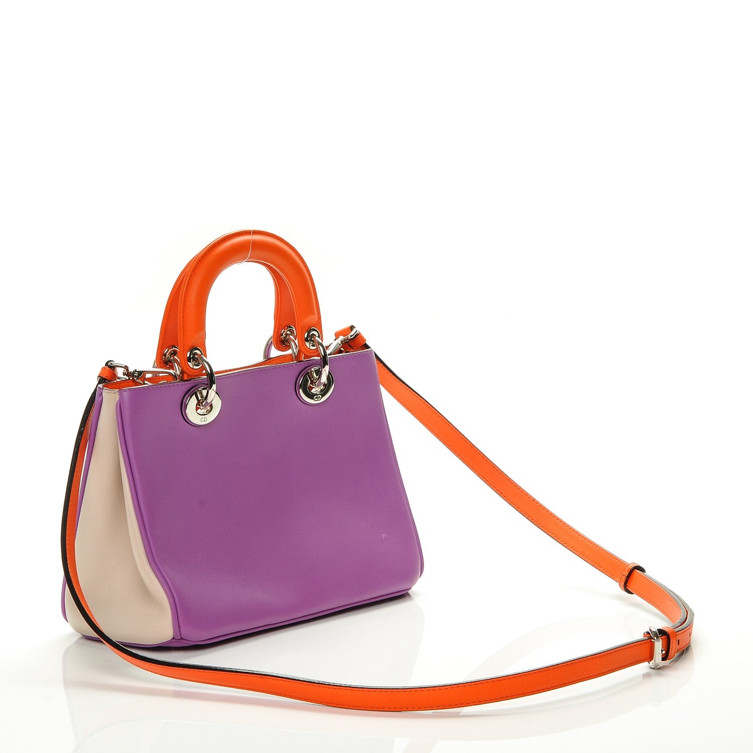 Christian Dior Calfskin Tri-Color Mini Diorissimo Tote Parme Sand 3 of 6
